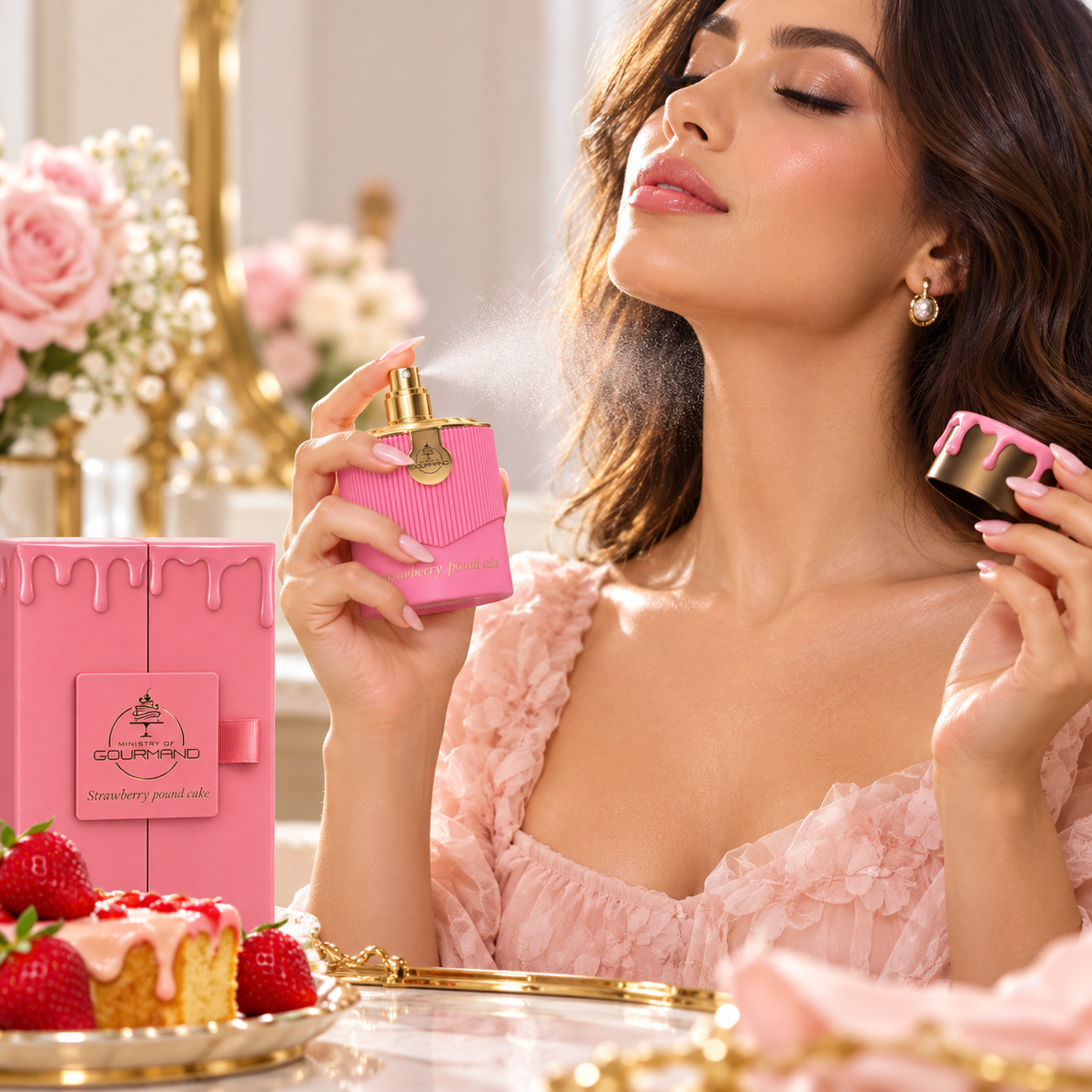 Paris Corner Ministry of Gourmand Strawberry Pound Cake Eau de Parfum for Women 3.4 Ounce