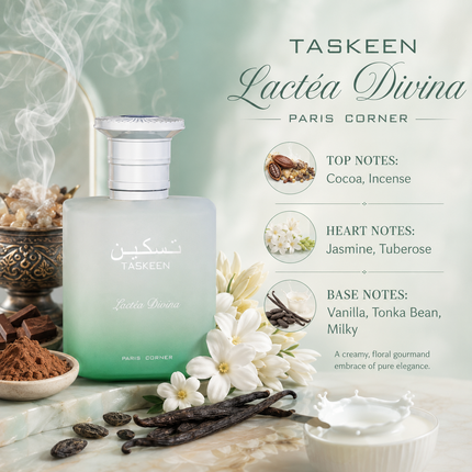 Paris Corner Taskeen Lactea Divina Eau De Parfum Spray For Unisex, 3.4 Ounce