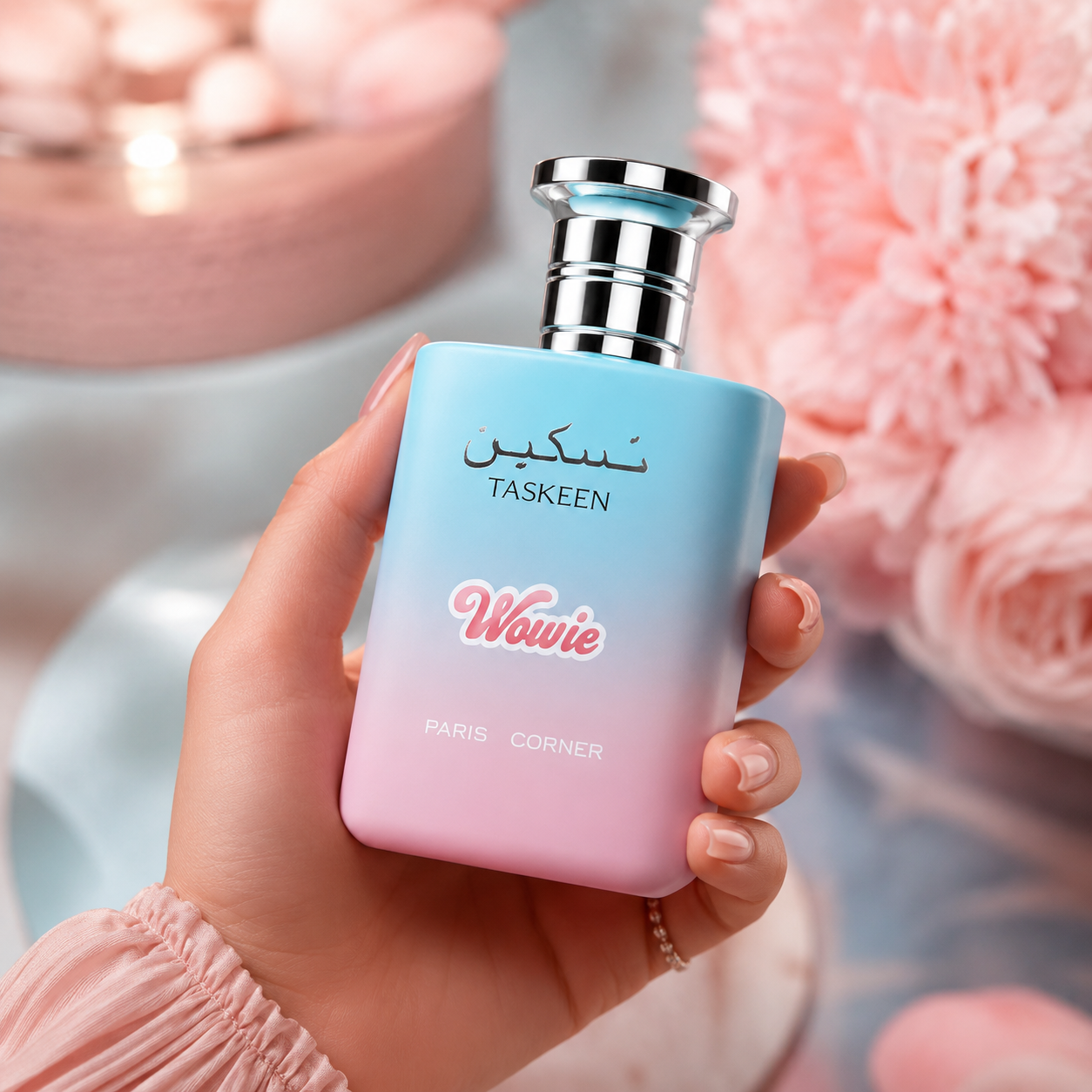 Paris Corner Taskeen Wowie fragrance notes with mandarin, aldehydes, rum, orris, cinnamon, caramel and butter