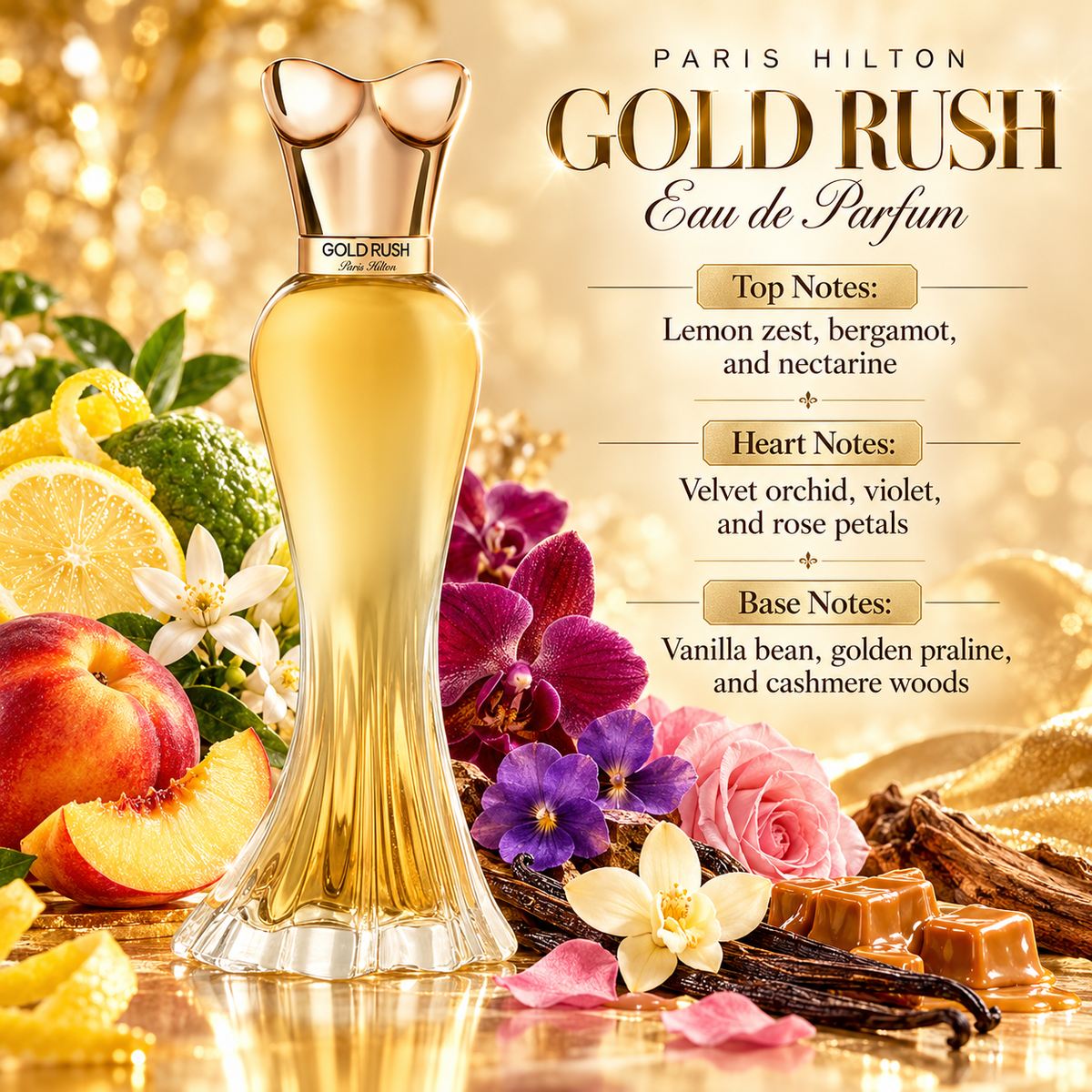 Paris Hilton Gold Rush Eau de Parfum for Women 3.4 Ounce