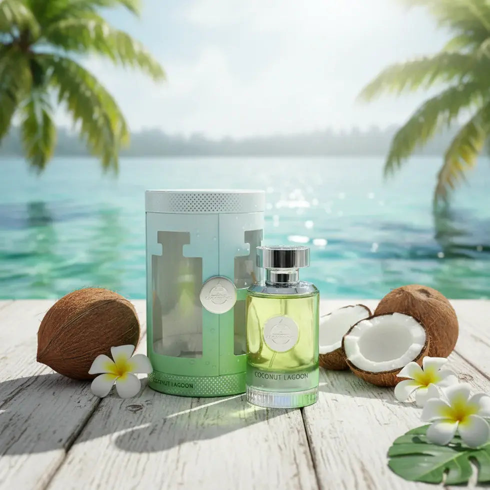 Paris Corner Coconut Lagoon 3.4 oz unisex fragrance lifestyle presentation