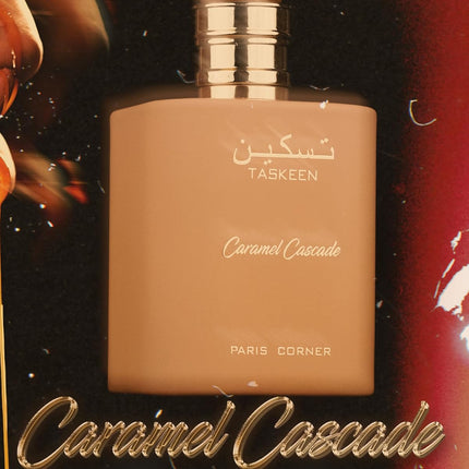 Paris Corner Taskeen Caramel Cascade for Unisex Eau De Parfum Spray, 3.4 Ounce