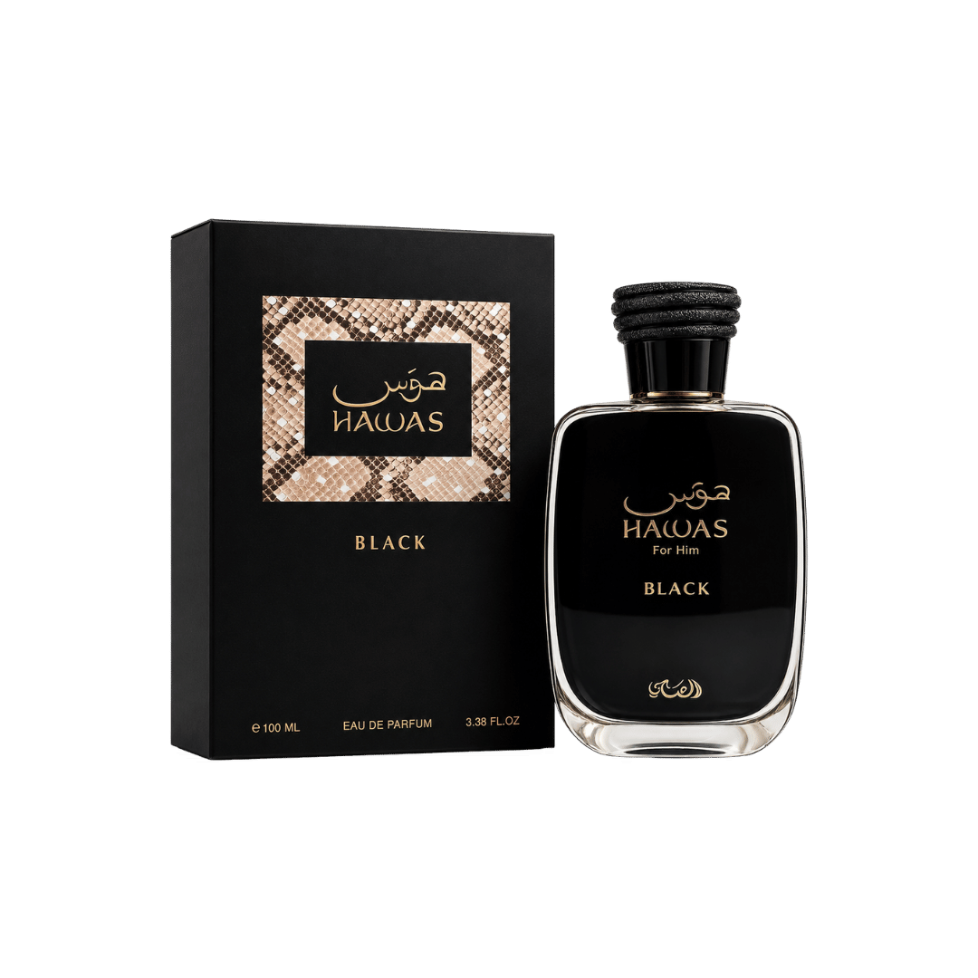 Rasasi Hawas Black Eau de Parfum Spray for Men 3.4 Ounce