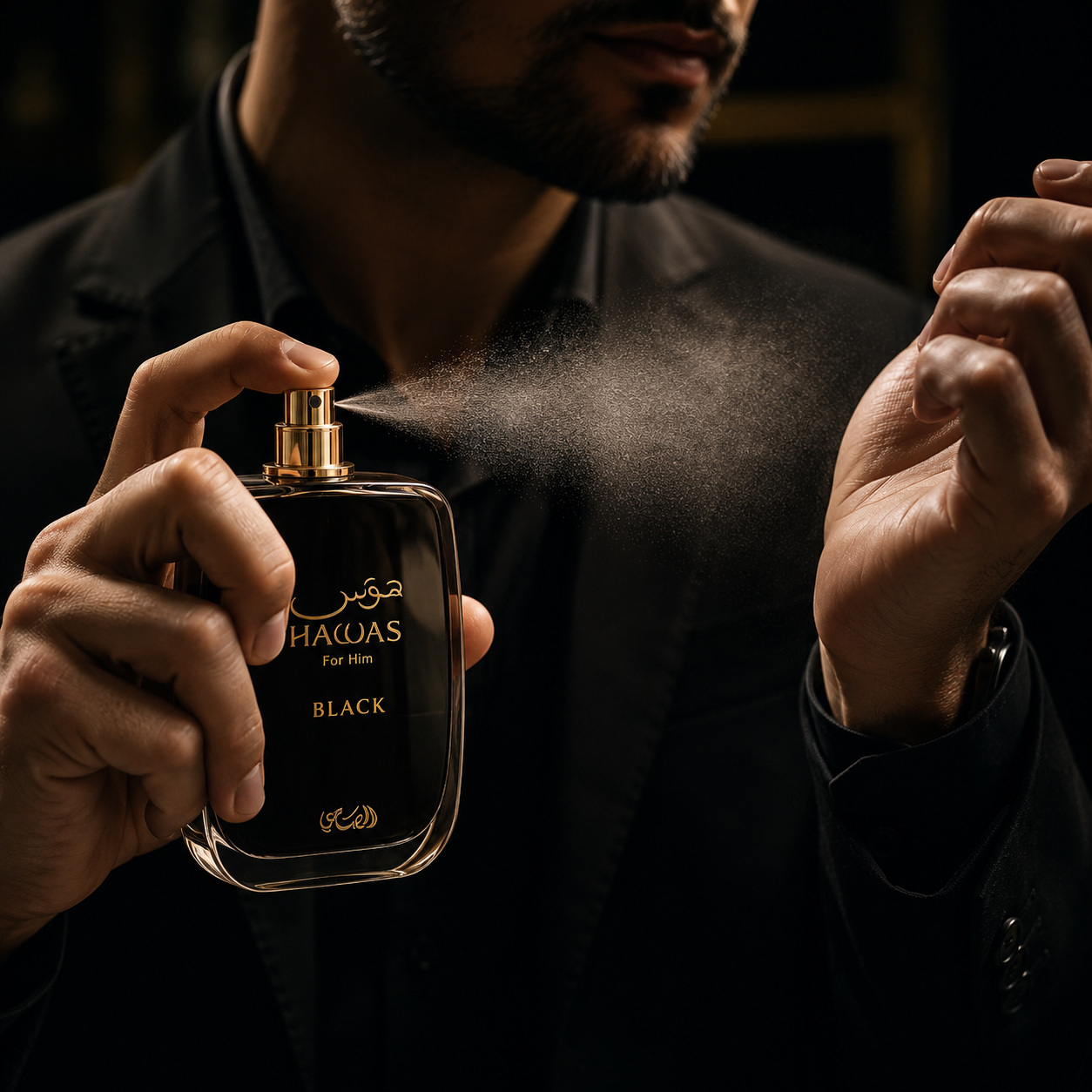 Rasasi Hawas Black Eau de Parfum Spray for Men 3.4 Ounce