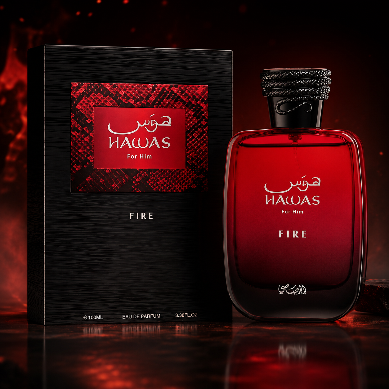 Rasasi Hawas Fire Eau de Parfum Spray for Men 3.4 Ounce