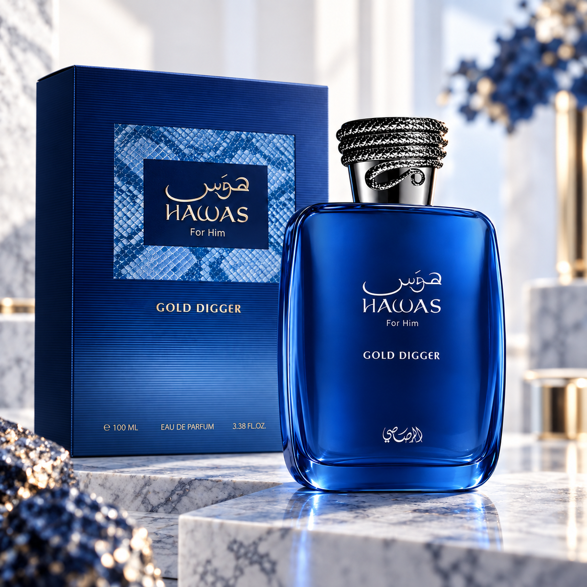Rasasi Hawas Gold Digger Eau de Parfum for Men, 3.4 Ounce