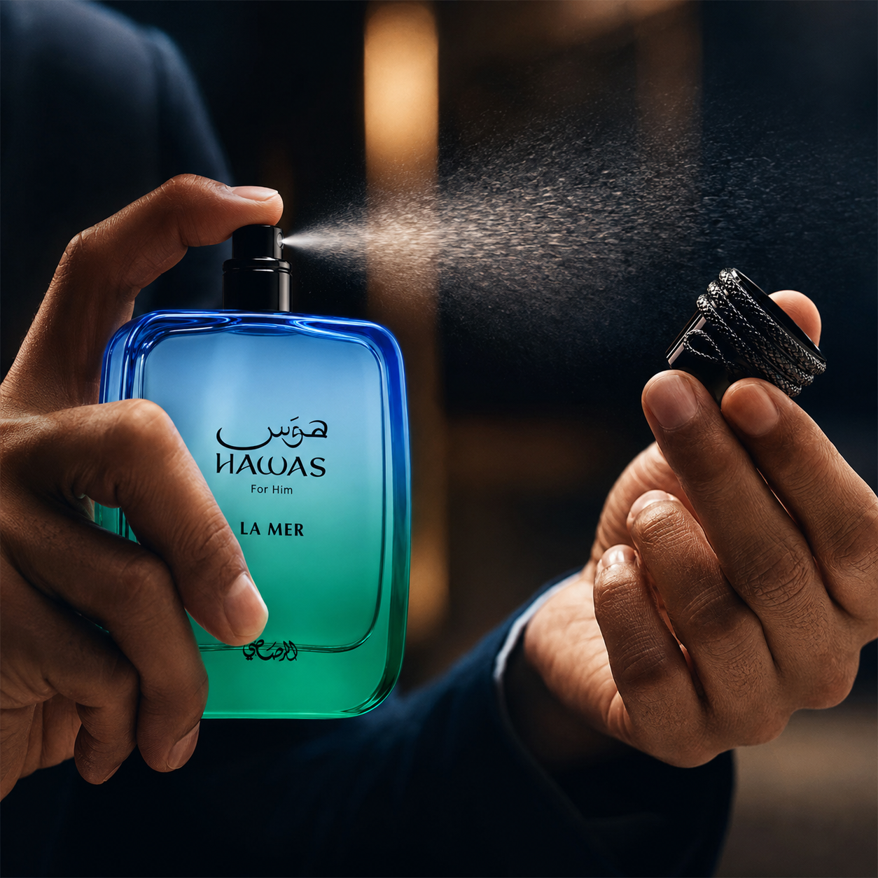 Rasasi Hawas La Mer For Him Eau de Parfum Spray for Men 3.4 Ounce