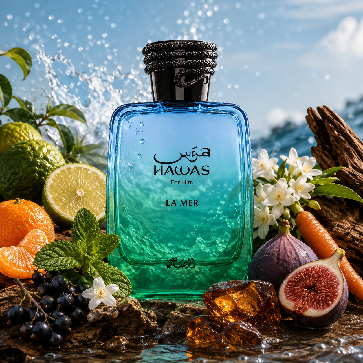 Rasasi Hawas La Mer For Him Eau de Parfum Spray for Men 3.4 Ounce