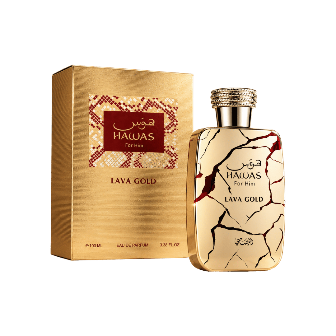 Rasasi Hawas Lava Gold Eau de Parfum for Women 3.4 Ounce