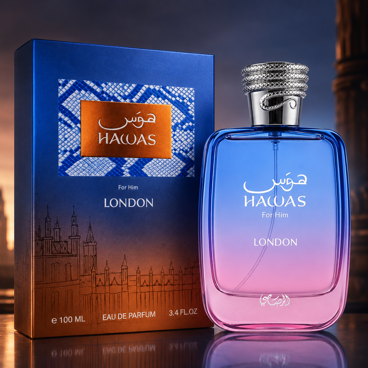 Rasasi Hawas London Eau de Parfum for Men 3.4 Ounce