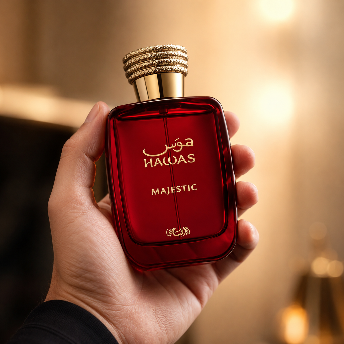 Rasasi Hawas Majestic 3.4 oz unisex fragrance lifestyle presentation