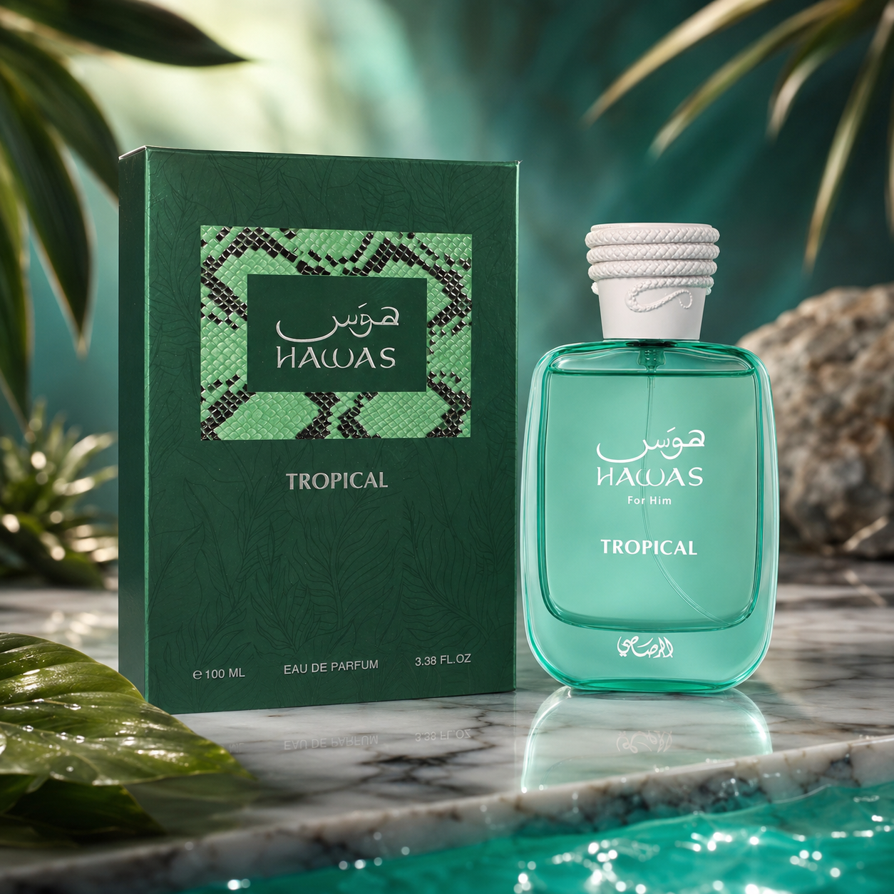 Rasasi Hawas Tropical Eau De Parfum Spray for Men, 3.4 Ounce
