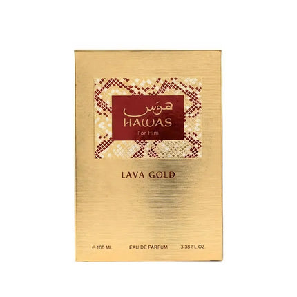 Rasasi Hawas Lava Gold Eau de Parfum Spray for Men 3.4 Ounce