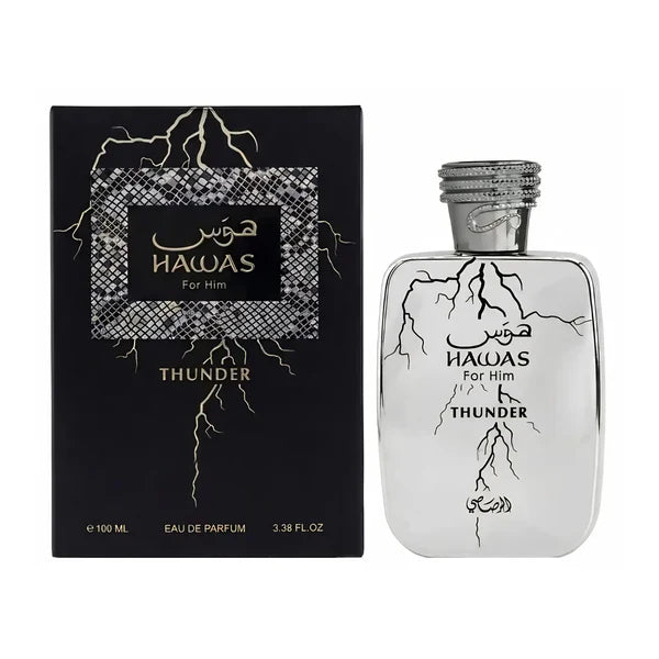 Rasasi Hawas Thunder Eau de Parfum Spray for Men 3.4 Ounce