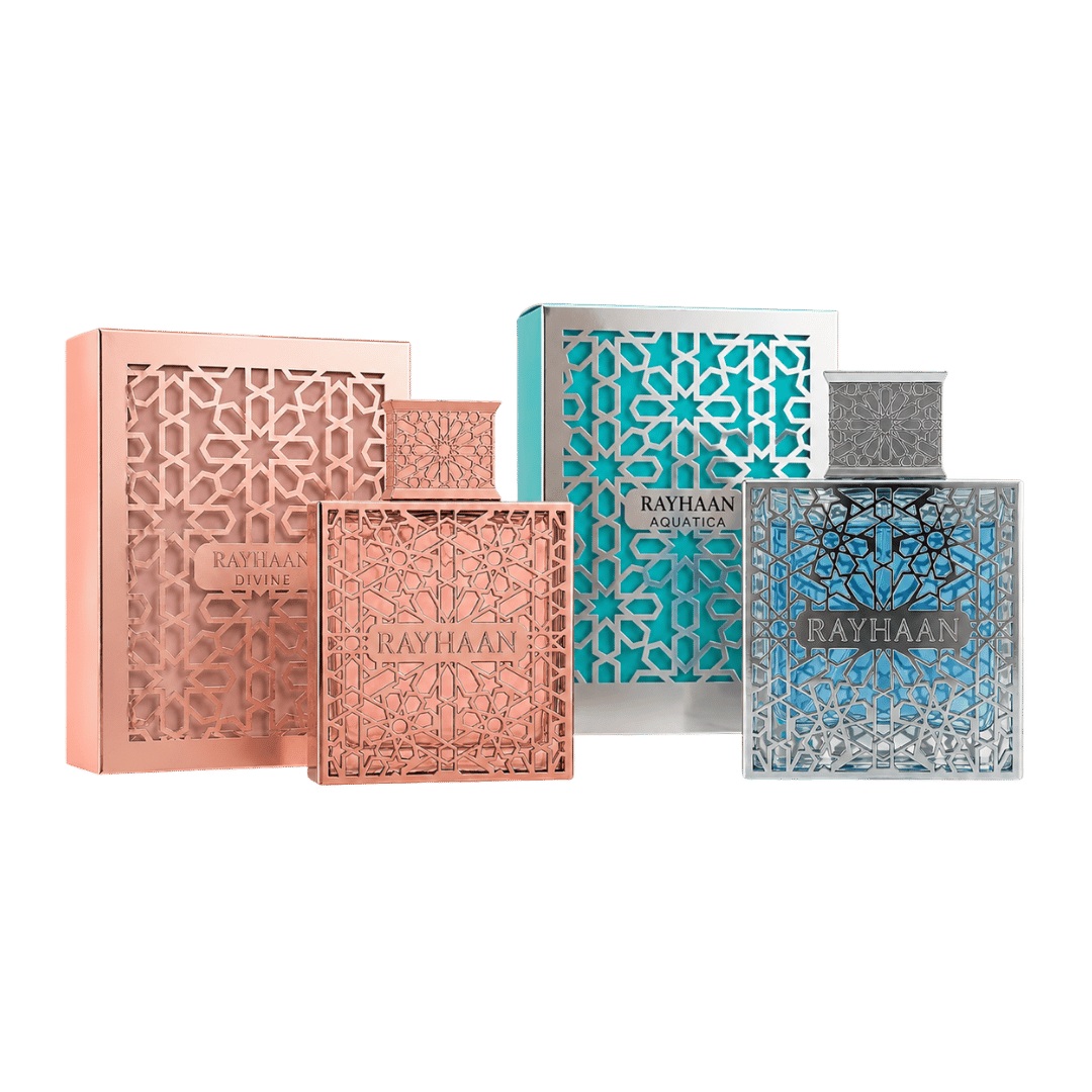 Fragrance Bundle – Rayhaan Aquatica & Divine Eau de Parfum, 3.4 Ounce Each