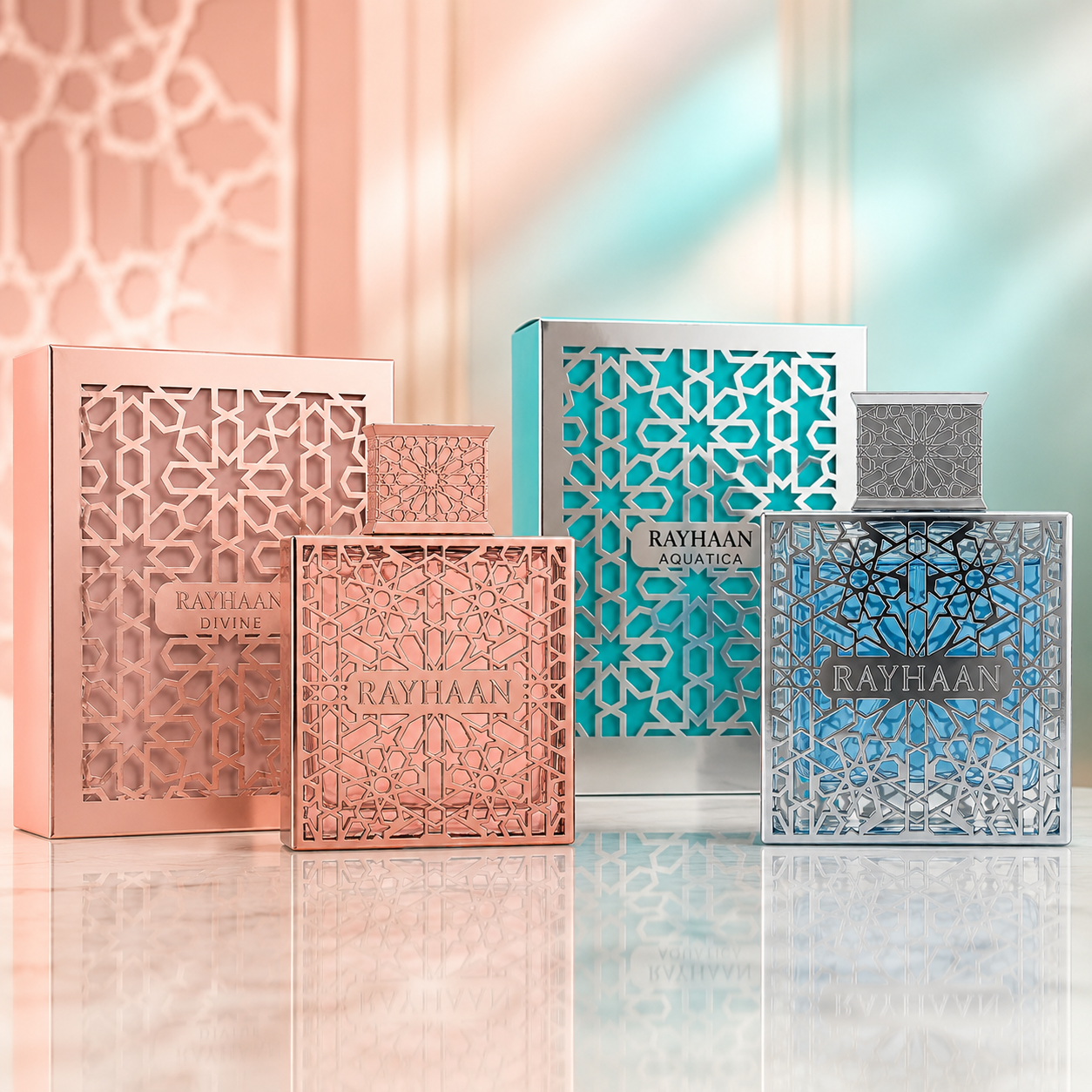 Fragrance Bundle – Rayhaan Aquatica & Divine Eau de Parfum, 3.4 Ounce Each