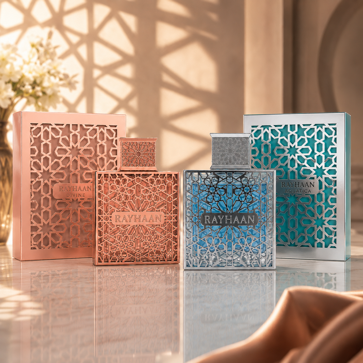 Fragrance Bundle – Rayhaan Aquatica & Divine Eau de Parfum, 3.4 Ounce Each