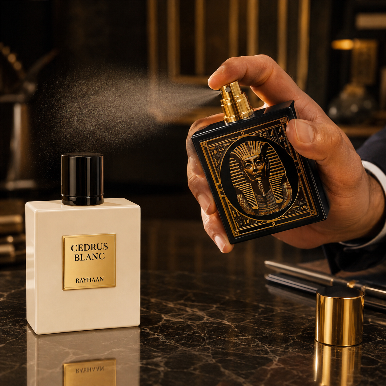 Rayhaan Cedrus Blanc & Rayhaan Pharaoh Fragrance Bundle for Unisex