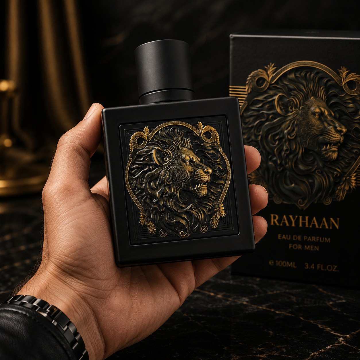 Rayhaan Lion Eau de Parfum for Men, 3.4 Ounce