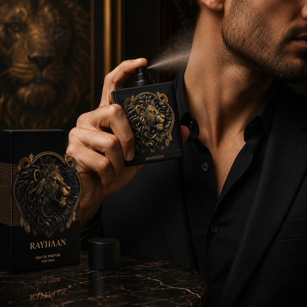 Rayhaan Lion Eau de Parfum for Men, 3.4 Ounce