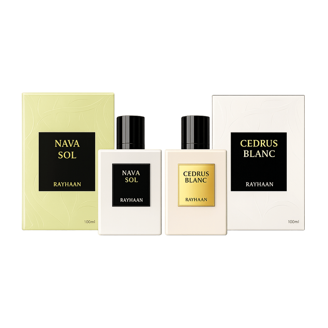 Rayhaan Cedrus Blanc & Nava Sol Fragrance Bundle for Unisex