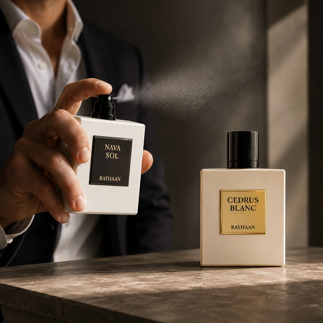 Rayhaan Cedrus Blanc & Nava Sol Fragrance Bundle for Unisex