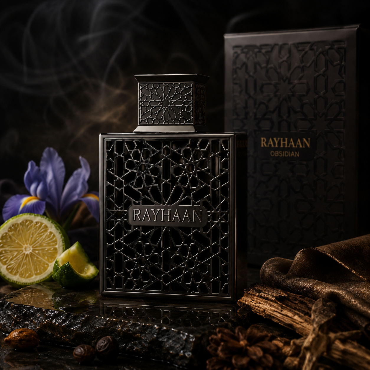 Rayhaan Obsidian Eau de Parfum for Men, 3.4 Ounce