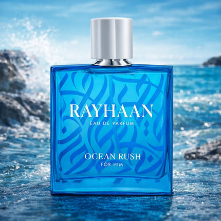 Rayhaan Ocean Rush Eau de Parfum for Men, 3.4 Ounce