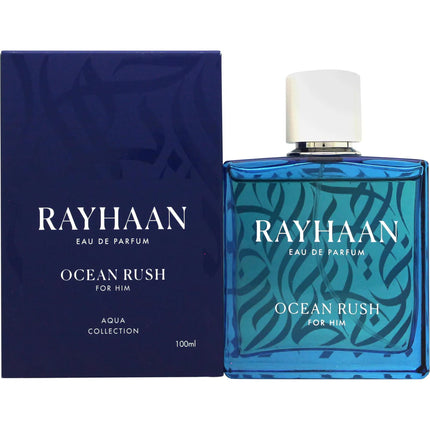 Rayhaan Ocean Rush Eau de Parfum for Men, 3.4 Ounce