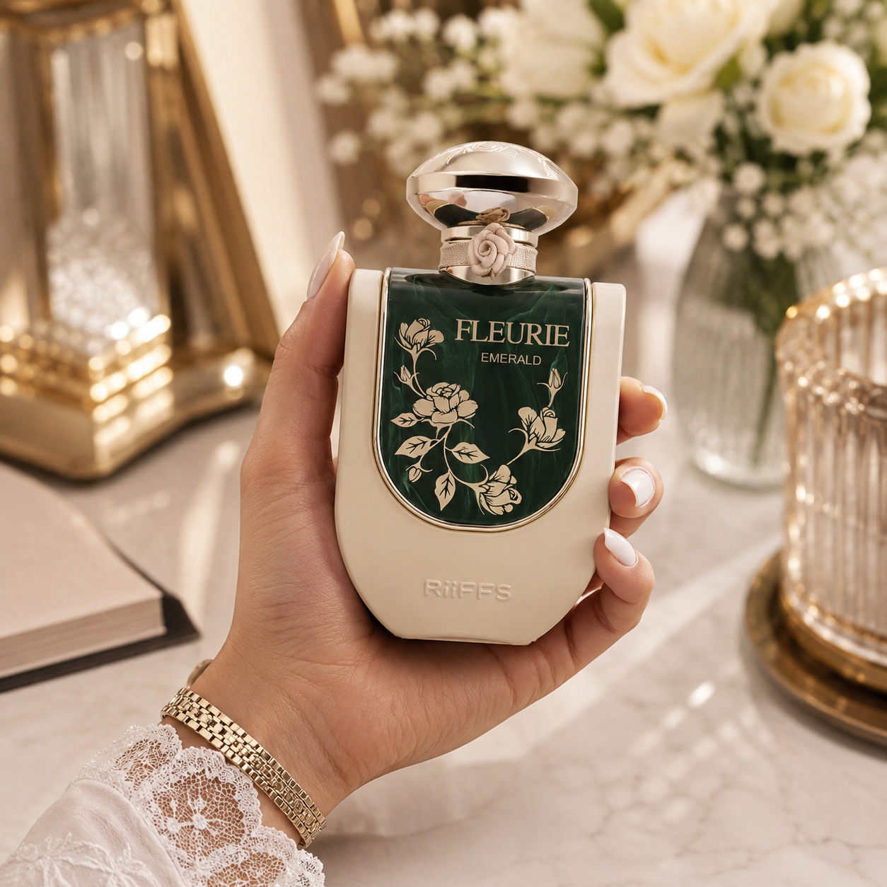 Riiffs Fleurie Emerald Eau de Parfum Spray for Unisex, 3.4 Ounce