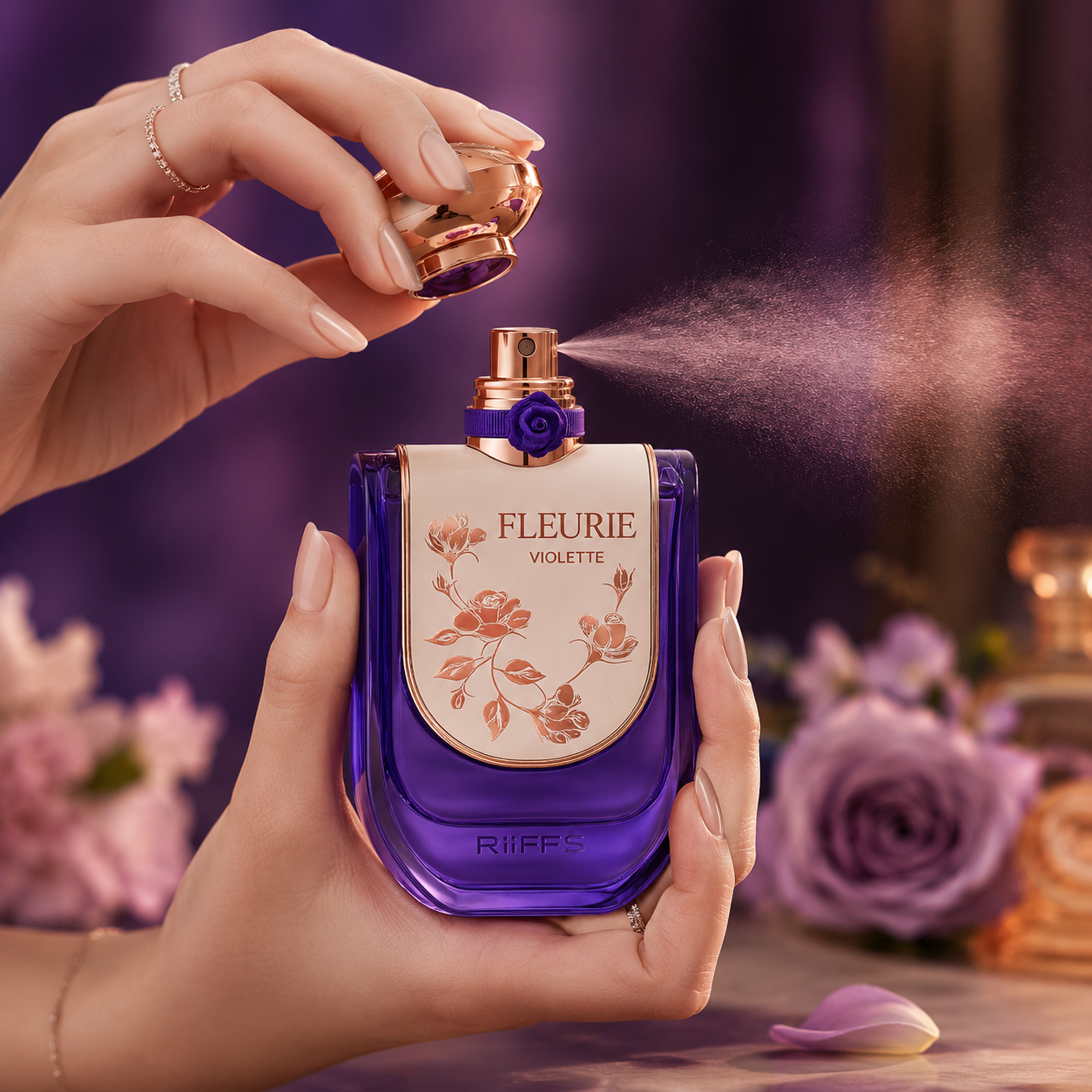 Riiffs Fleurie Violette Eau de Parfum Spray for Women, 3.4 Ounce