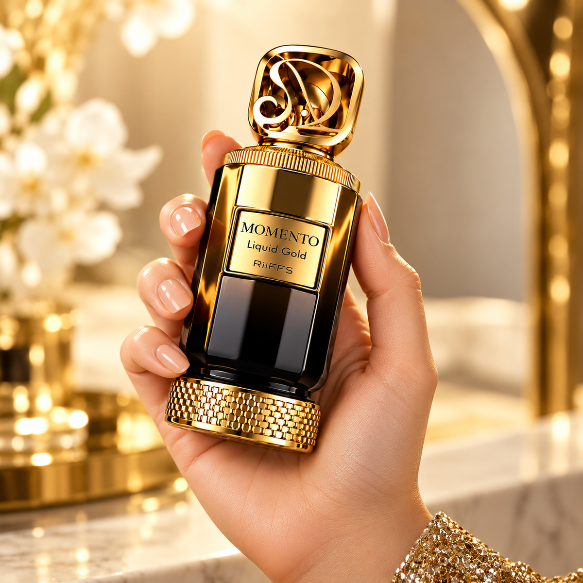 Riiffs Momento Liquid Gold Extrait de Parfum Spray for Unisex, 3.4 Ounce
