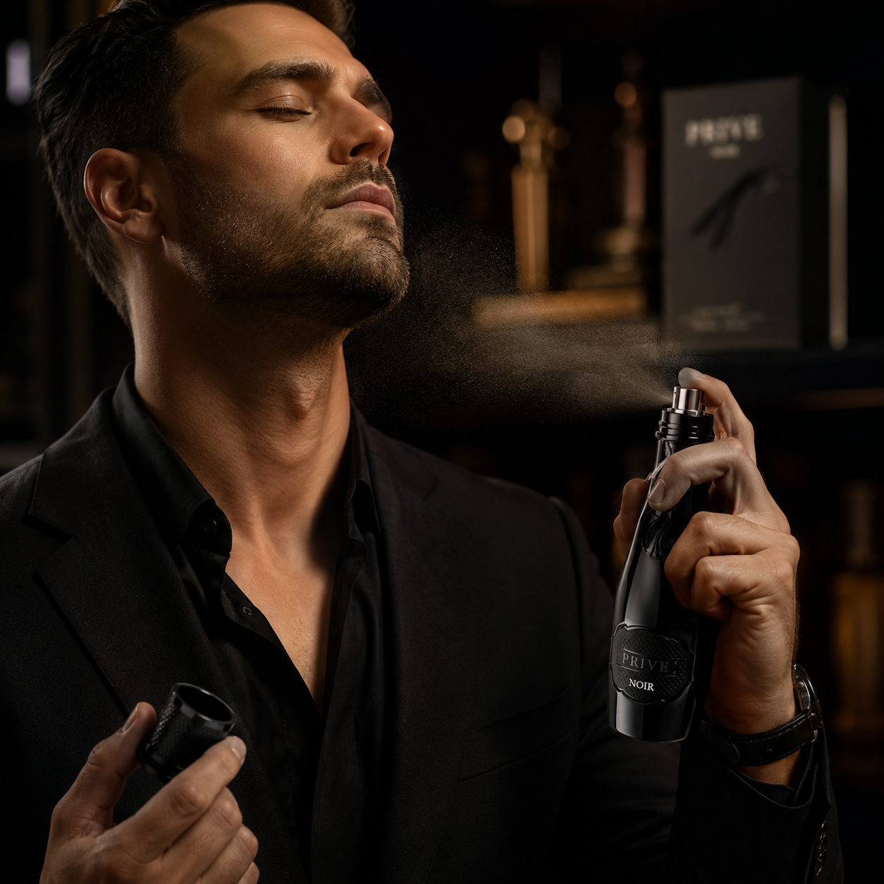 Riiffs Prive Noir Eau de Parfum Spray for Men, 3.4 Ounce