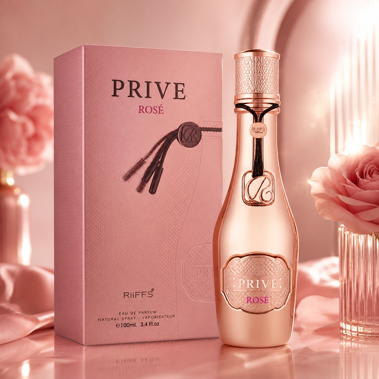 Riiffs Prive Rose Eau de Parfum Spray for Women, 3.4 Ounce