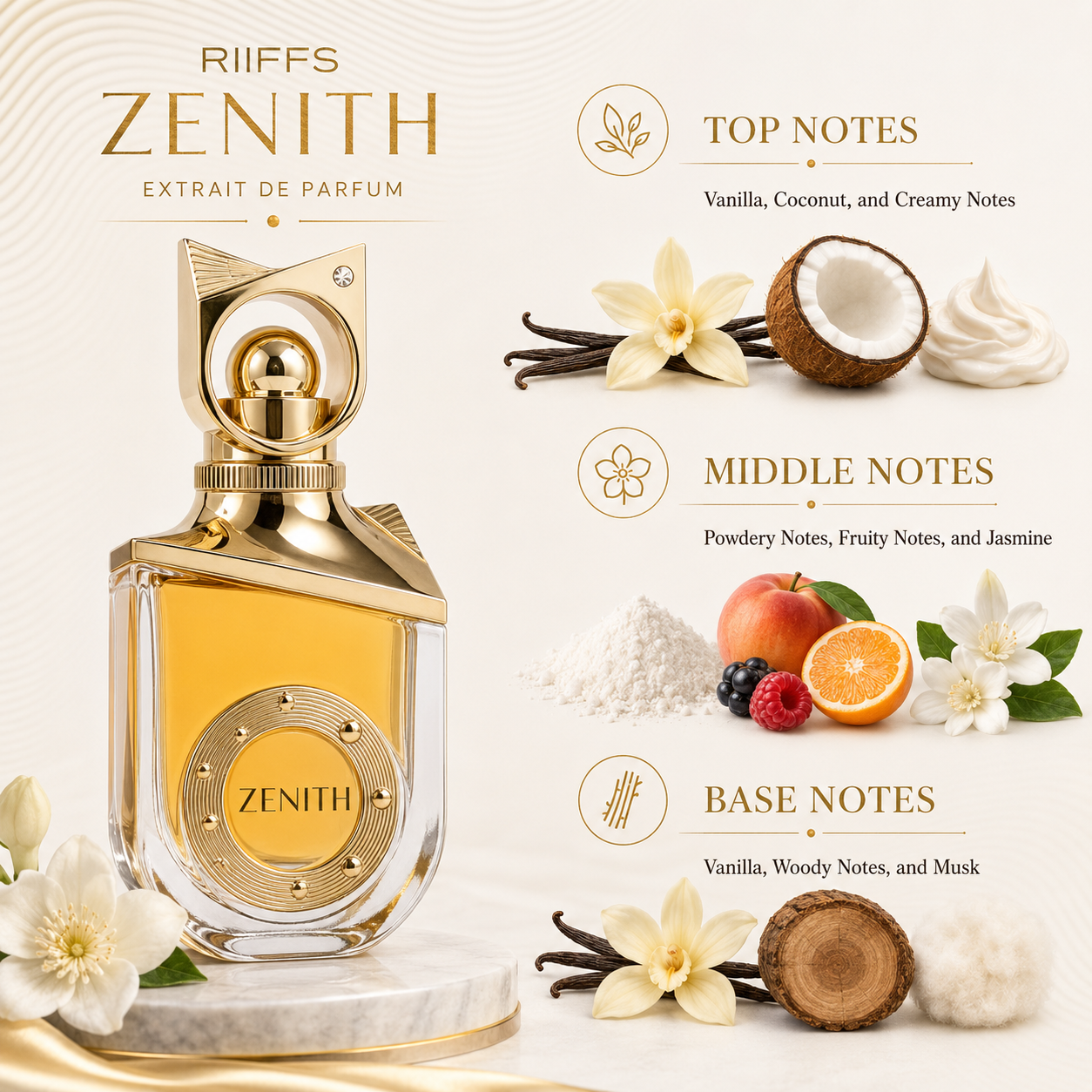 Riiffs Zenith Eau de Parfum Spray for Unisex, 3.4 Ounce