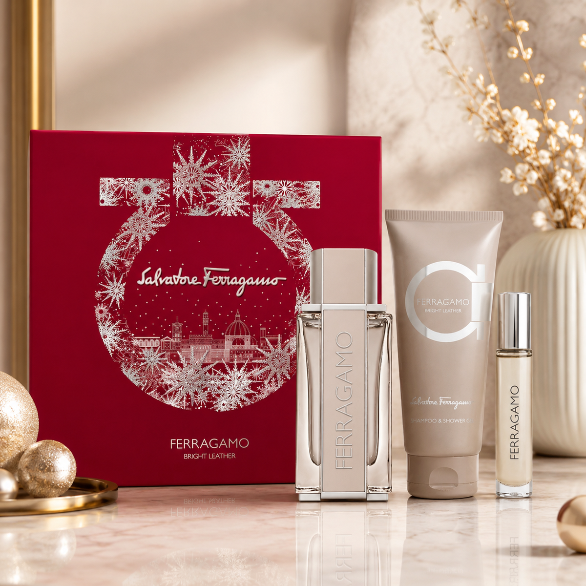 Salvatore Ferragamo Bright Leather 3-Piece Gift Set for Men