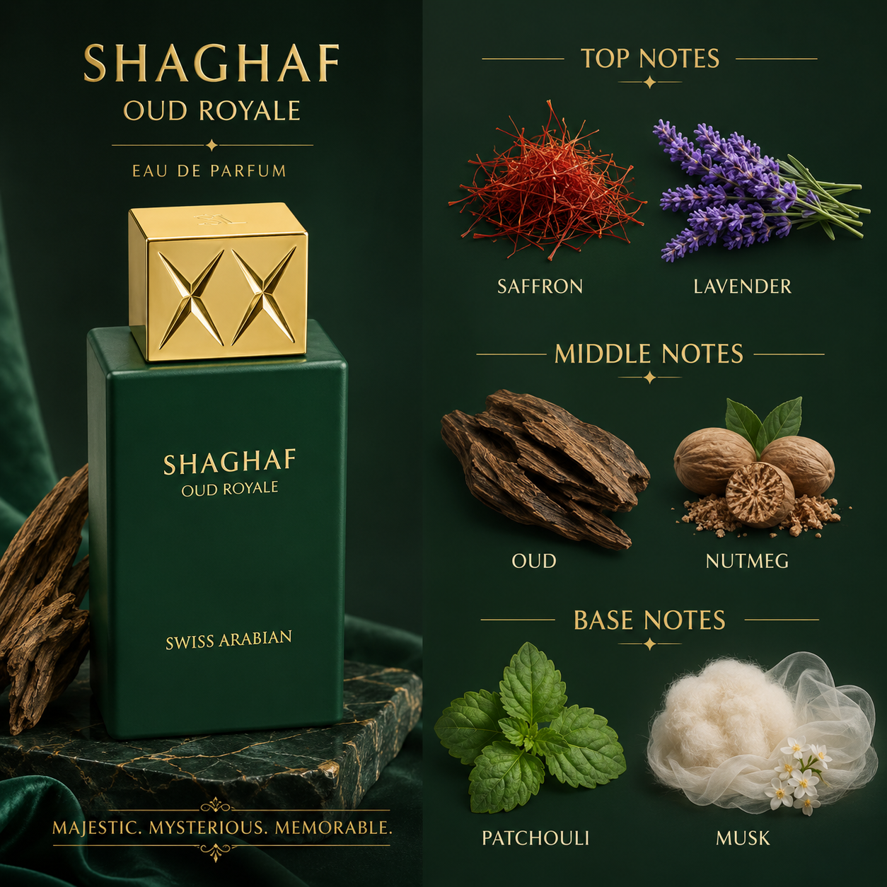 Swiss Arabian Shaghaf Oud Royale Extrait De Parfum For Unisex 2.50 Ounce
