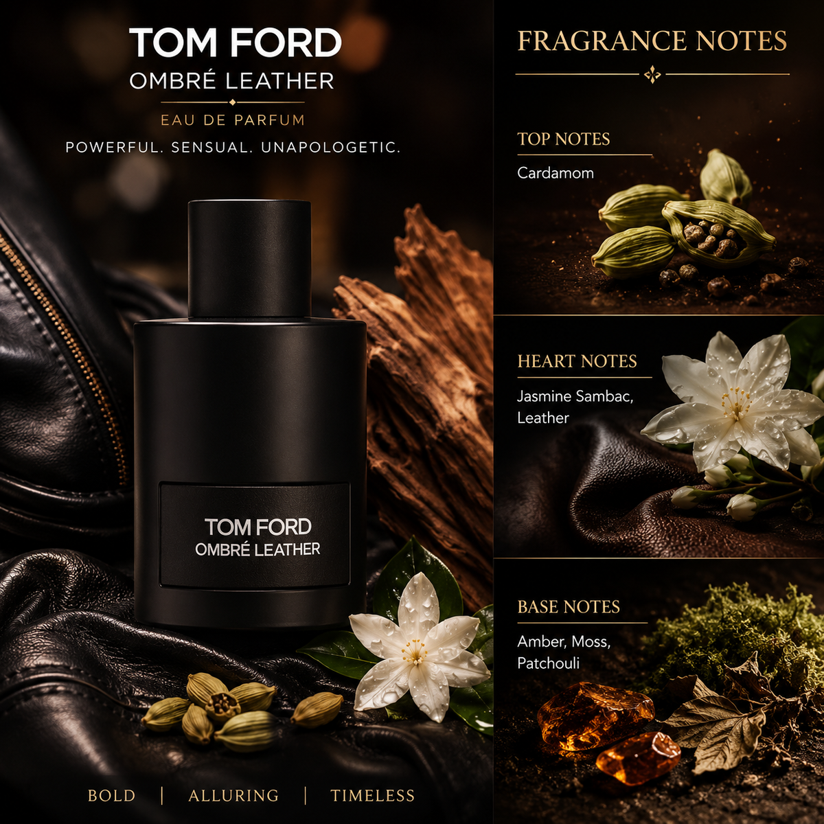 Tom Ford Ombre Leather Eau de Parfum for Unisex 3.4 Ounce