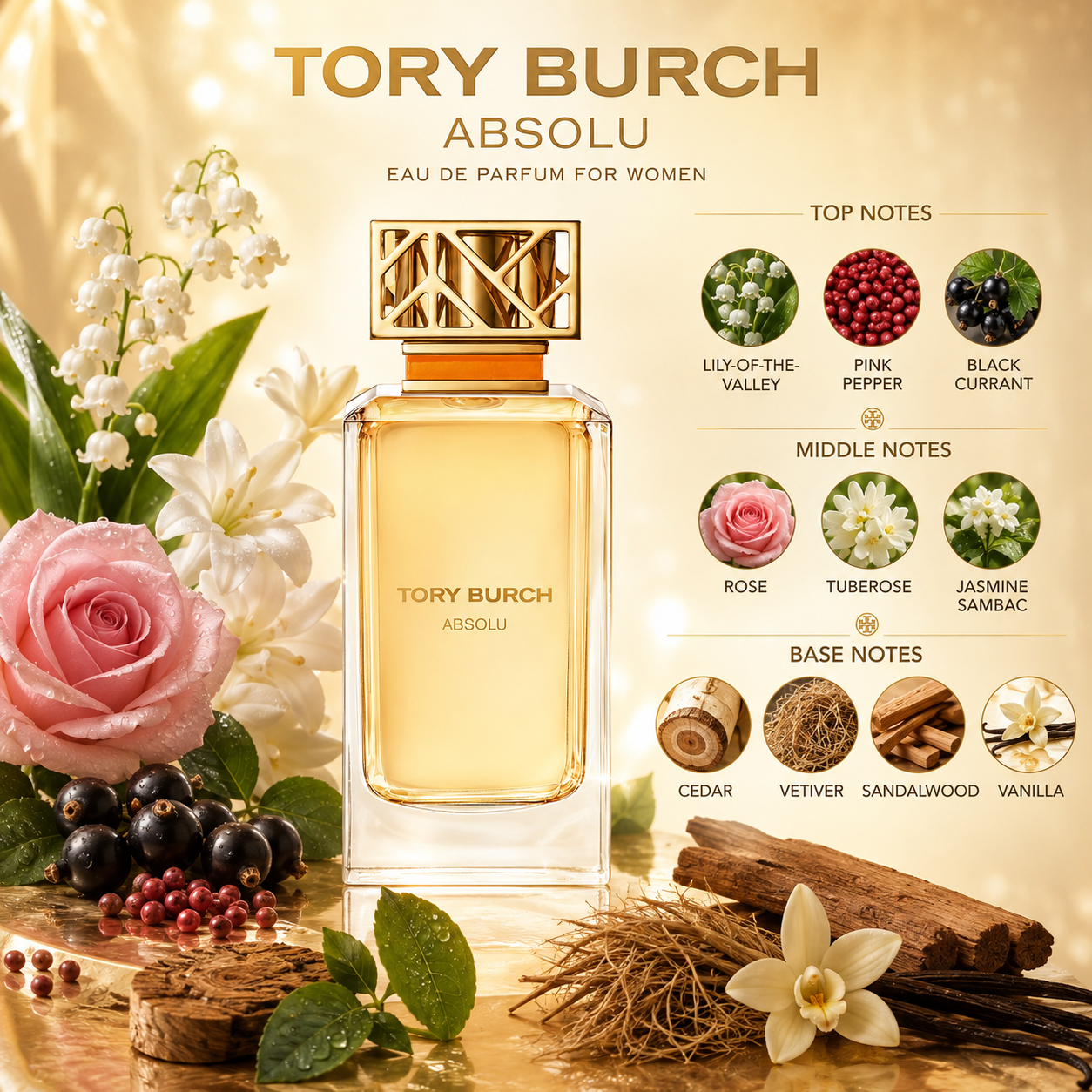 Tory Burch Absolu Eau de Parfum for Women 1.7 Ounce