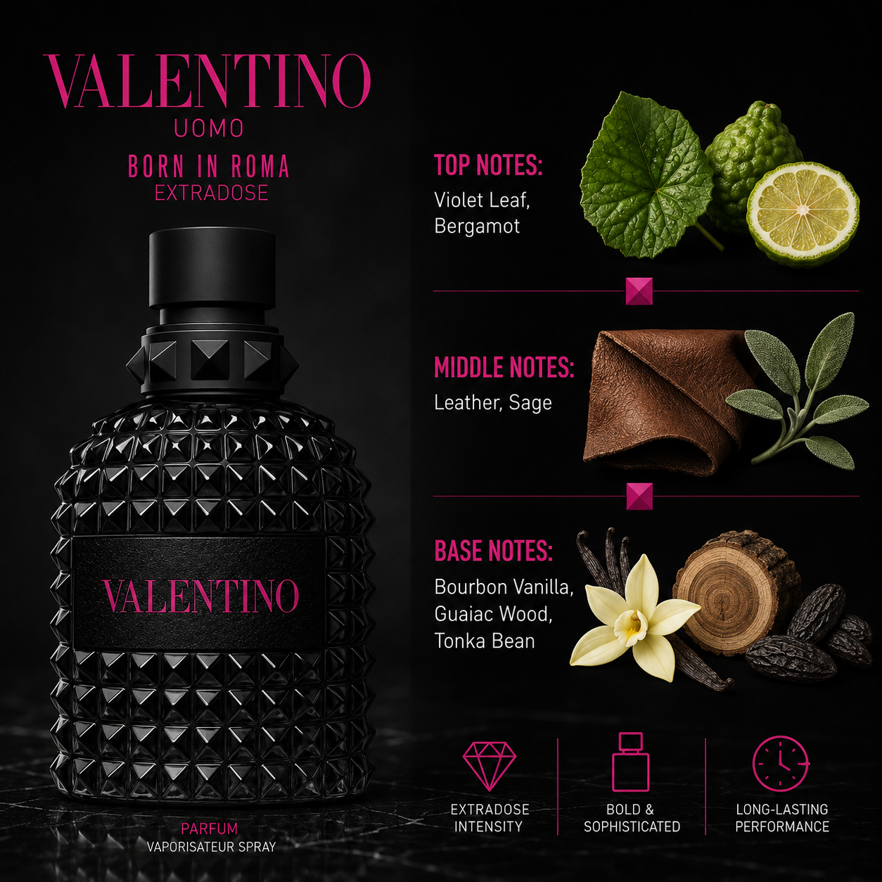 Valentino Uomo Born in Roma Extradose Parfum for Men 3.40 Ounce