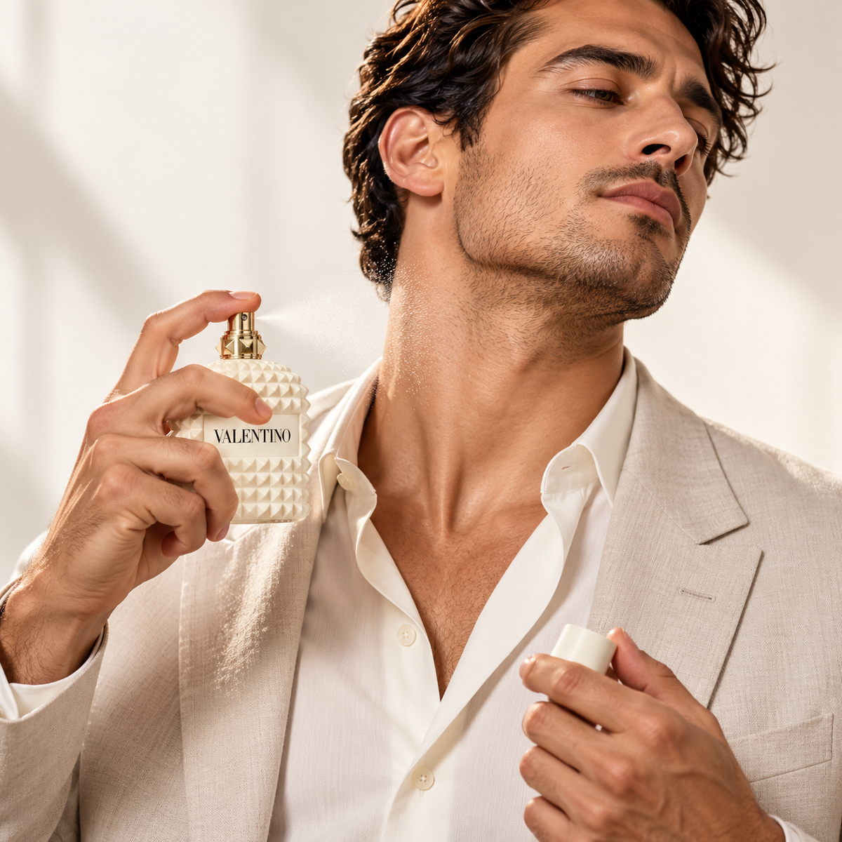 Valentino Uomo Born in Roma Ivory Eau de Toilette for Men 3.4 Ounce