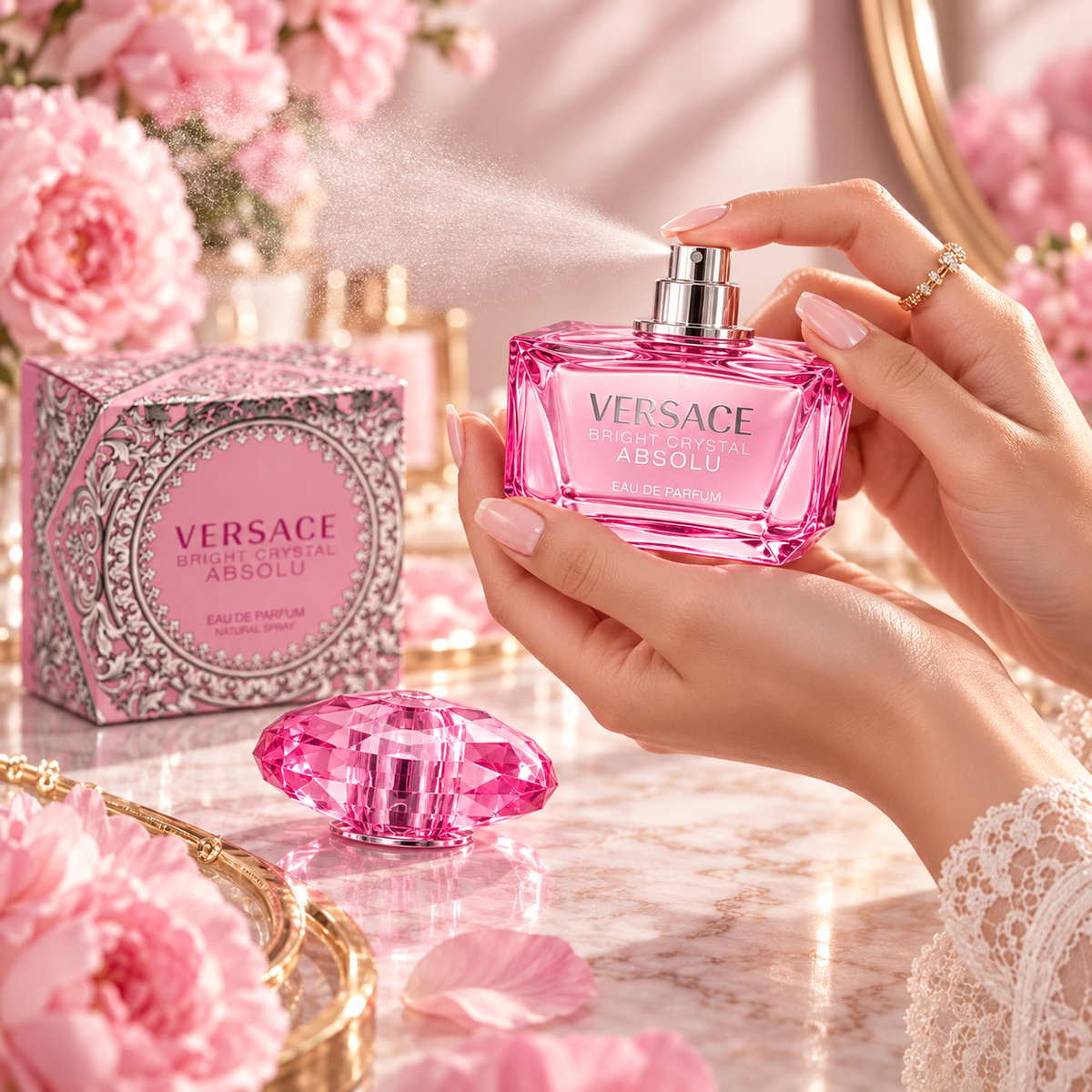 Versace Bright Crystal Absolu Eau de Parfum for Women, 1.7 Ounce
