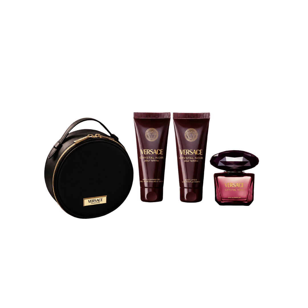Versace Crystal Noir 4-Piece Gift Set for Women (with Makeup Bag)