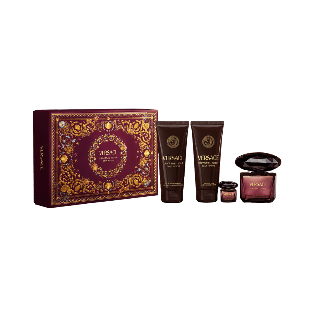 Versace Crystal Noir 4-Piece Gift Set for Women (with Travel Mini)