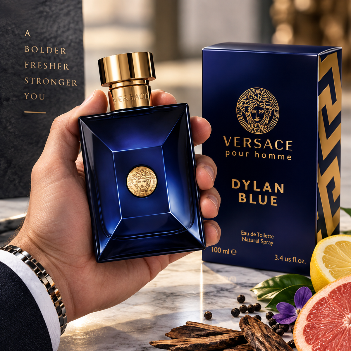 Versace Dylan Blue Eau de Toilette for Men, 3.4 Ounce