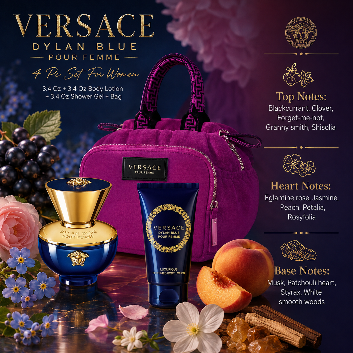 Versace Dylan Blue Pour Femme 4-Piece Gift Set for Women