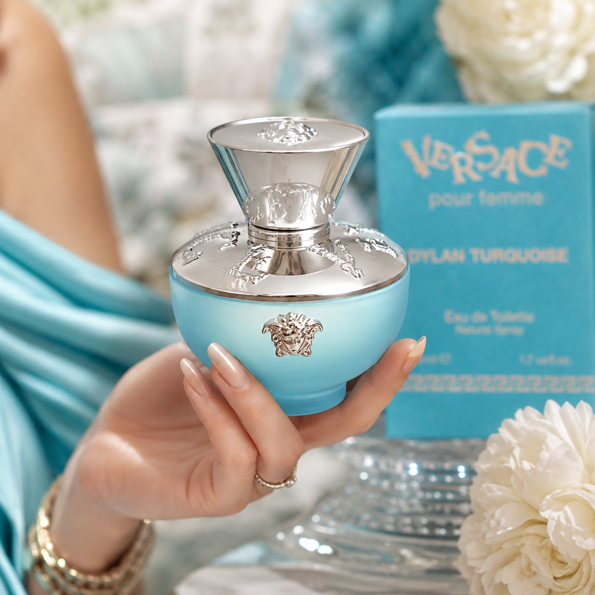 Versace Dylan Turquoise Pour Femme Eau de Toilette Spray for Women 3.4 Ounce