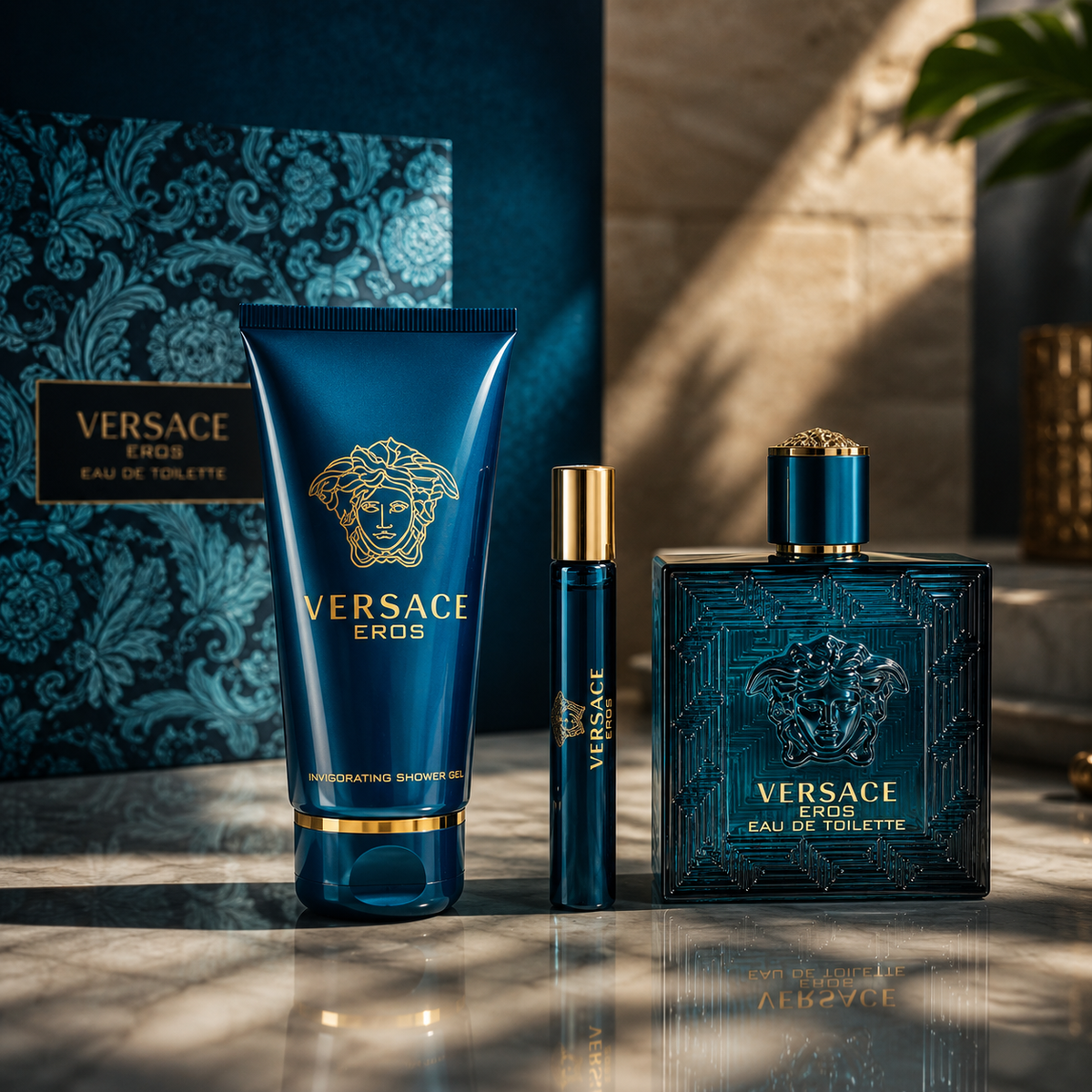 Versace Eros 3-Piece Gift Set for Men (with Shower Gel)