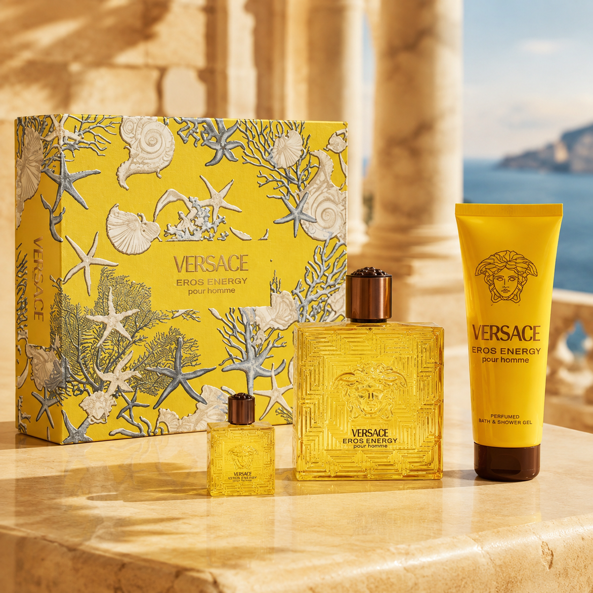 Versace Eros Energy 3-Piece Gift Set for Men (3.4oz Full Size)