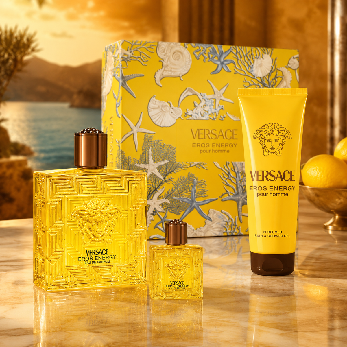 Versace Eros Energy 3-Piece Gift Set for Men (1.7oz Travel Size)